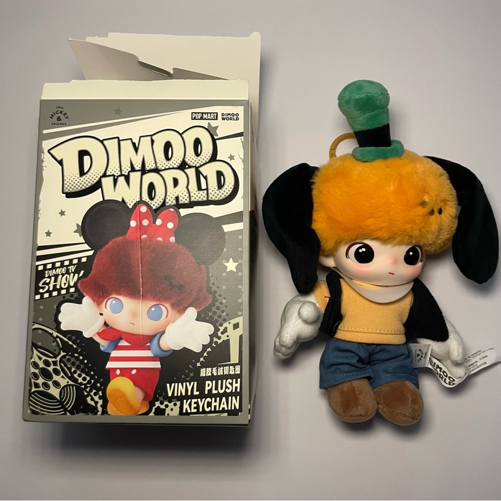 POPMART Dimoo World Disney Series Vinyl Plush Goofy Keychain (Opened Box)